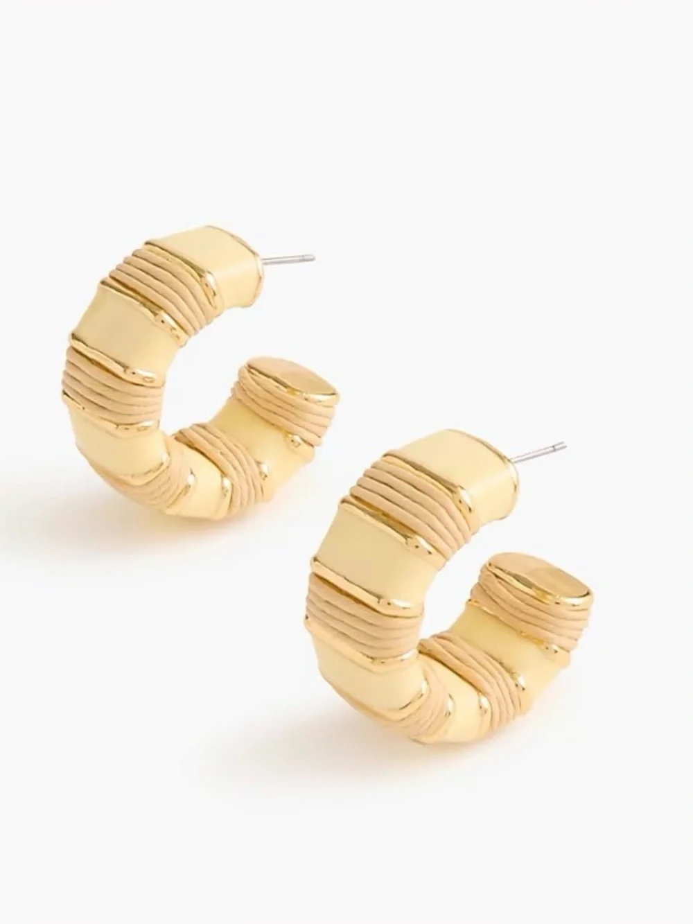 J. Crew two-tone woven/wrapped earrings. Gold hardware. NWT.